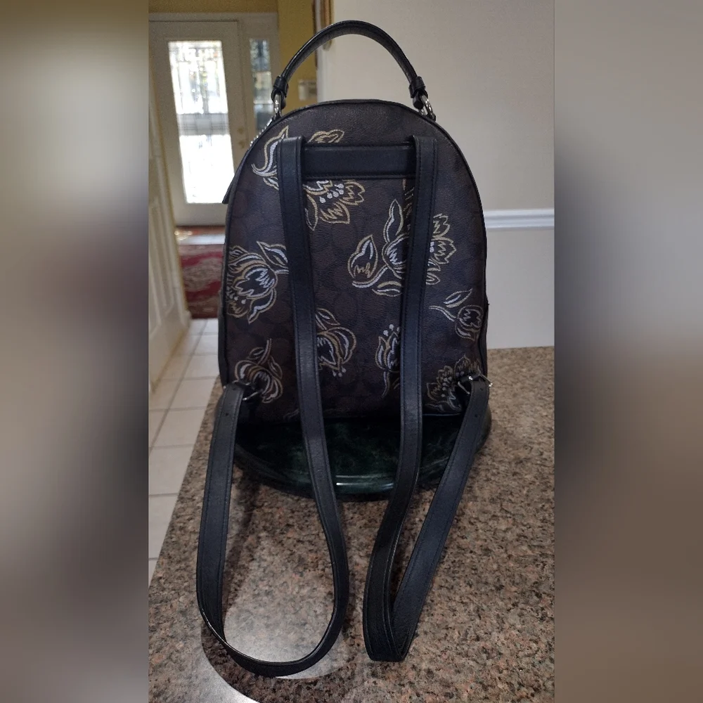 Coach Jordyn Signature Canvas Tulip Brown Backpack Like new